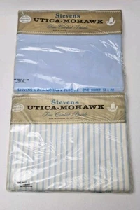 Stevens Utica Mohawk Combed Percale Twin Flat Sheet Lot of 2 NEW Old Stock - Picture 1 of 10