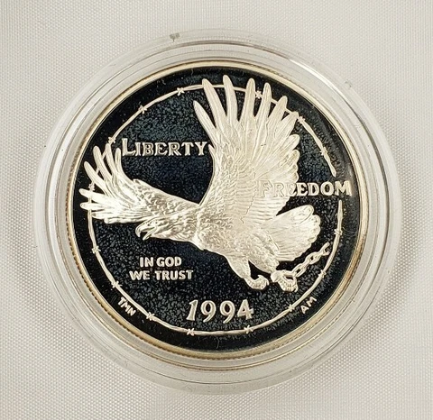 1994 P $1 POW Museum Commemorative Silver Dollar - PF - 94POW1P - STOCK Cover