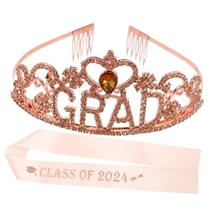 1 Set Graduation Shoulder Straps Class of 2024 Sash Graduation Crown Sash Kit... - Picture 1 of 9