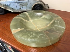 Green Jade Ashtray 4 lb 8 oz Circle HEAVY Ash Tray 8" - Picture 1 of 4