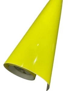 Película envolvente de vinilo para automóvil súper brillante amarillo limón burbuja de aire envoltura libre Reino Unido - Imagen 1 de 17