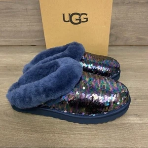 UGG Hausschuhe Damen Cluggette Pailletten Navy NEU im Karton Geschenk - Bild 1 von 7