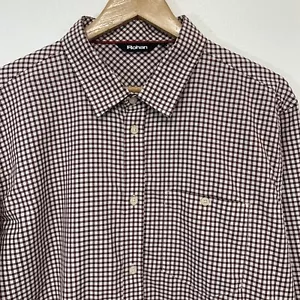 Rohan Newtown Shirt Men XL UV Odor Protection Maroon Check Hiking Travel Light - Picture 1 of 13