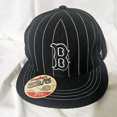 NEW ERA MLB BOSTON RED SOX BLACK FITTED HAT SIZE 7 3/4 Zephyrs - Image 1 of 4