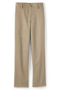 Lands End Uniform Boys Size 20, 26 Inseam, Blend Plain Front Chino Pant, Khaki - Picture 1 of 2