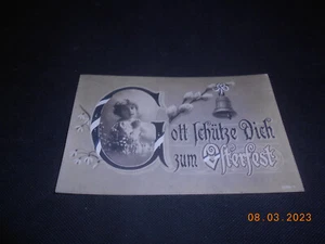 patriotische Karte Ostern 1917 Feldpost 1.WK Wemmetsweiler - Bild 1 von 2