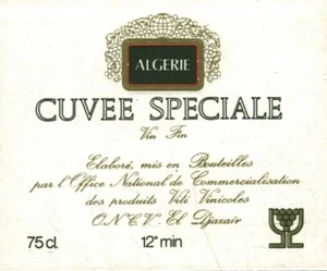 Etiquette de vin Cuvée Spéciale vin d'Algérie - Picture 1 of 1