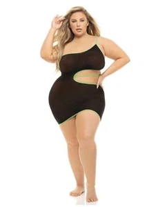 Pink Lipstick All You Need Cut Out Dress Black QN - Picture 1 of 2