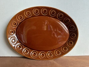 Vintage Portmeirion Susan Williams-Ellis Jupiter Brown Oval Serving Plate Ex Con - Picture 1 of 9