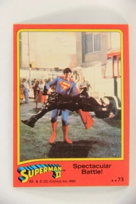 Superman 2 Topps 1980 Trading Card #73 Spectacular Battle ENG L017214 - Image 1 of 2