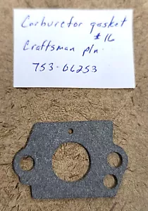 Carb. to air filter housg. gasket, p/n 753-06253: Craftsman CMXGTAMD25CC trimmer - Picture 1 of 3
