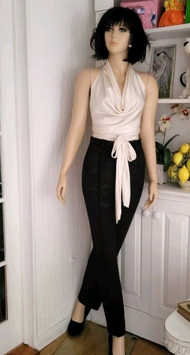 Pantaloni Christian Dior Boutique Paris foderati in misto lana e seta