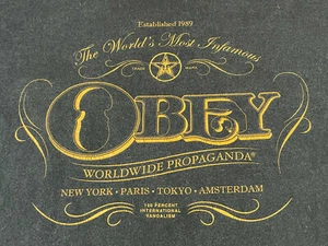 OBEY Worldwide Men's T Shirt Size S - SMALL - DARK BLUE - Worldwide Propaganda - Picture 1 of 9