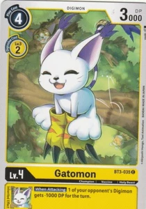 Juego de cartas Bandai Digimon 2020 - Gatomon BT3-035 C - amarillo - Imagen 1 de 2