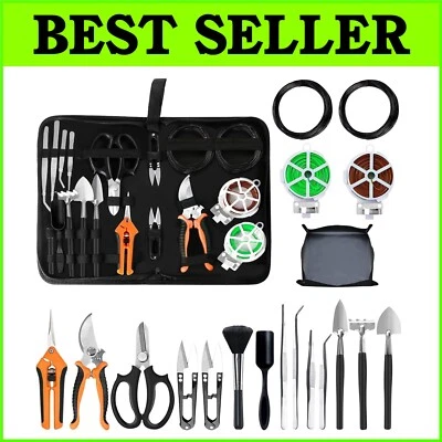 Juego de herramientas de bonsái de acero inoxidable duradero con alambre de entrenamiento - Cuidado de plantas en interiores Foto 1 de 4