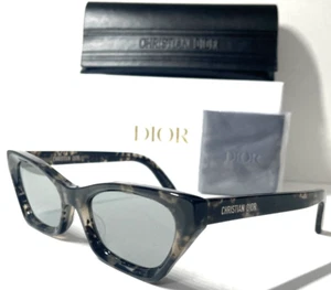 CHRISTIAN DIOR MIDNIGHT B1I 29A4 BLACK MARBLE W/SMOKE MIRRORED SUNGLASSES 53-18 - Picture 1 of 7