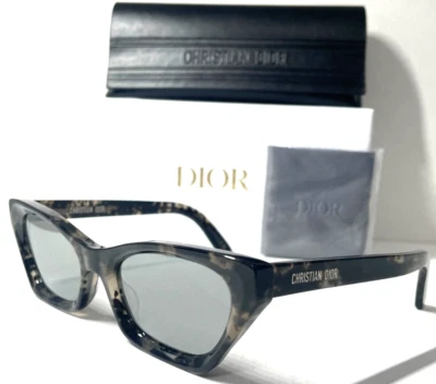 CHRISTIAN DIOR MIDNIGHT B1I 29A4 BLACK MARBLE W/SMOKE MIRRORED SUNGLASSES 53-18 - Image 1 of 4