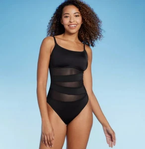 Traje de baño de una pieza frontal de malla Shade & Shore talla M - Imagen 1 de 6