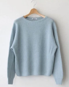 Auralee Wool RIB Knit Boat Neck Top Size 4 Used 23SS Lightweight - Picture 1 of 3