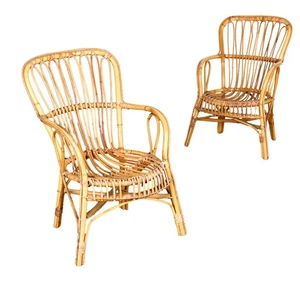 Pair of Vintage 1980s Bamboo Armchairs Italy - Picture 1 of 8
