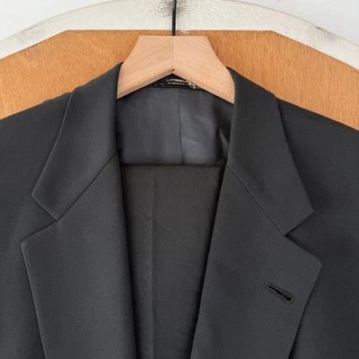 Hart Schaffner Marx Suit Mens 46S Dark Green 2 Button Gold Trumpeter Pants 40x26 - Image 1 of 4