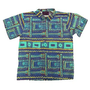 Vintage MTO Surf Hawaiian Print Shirt Boy’s Kids Size L 14-16 Short Sleeve Tears - Picture 1 of 10