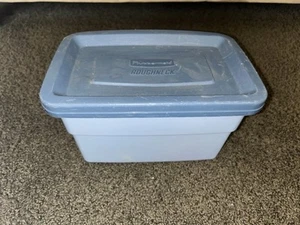 Vintage Small Rubbermaid Roughneck 1 Gallon Blue Small Storage Tote 1 Gal. USA - Picture 1 of 3