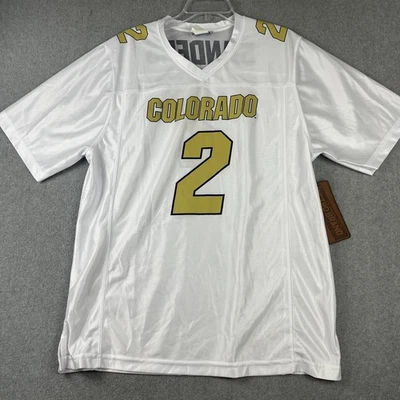 Colorado Buffaloes Jersey Football Mens Large White Sanders 2 Retro Brand NCAA - Image 1 of 4