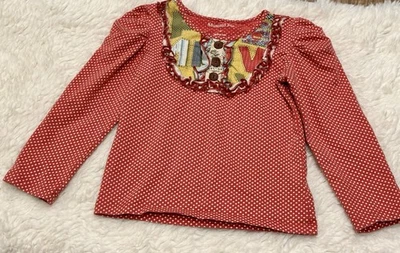 Camisa de manga larga a lunares con volantes talla 5 Mustard Pie para niñas Foto 1 de 4