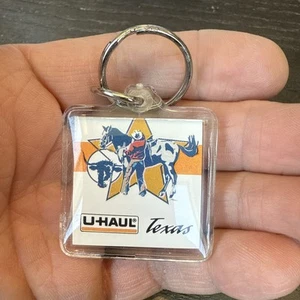 Texas Uhaul Llavero Vaquero Estrella Solitaria Vintage 1989 Publicidad Logo Llavero - Imagen 1 de 5