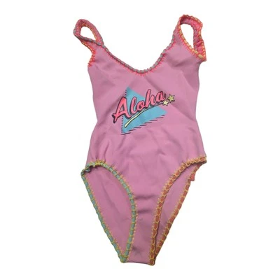 Topshop Traje de Baño Una Pieza Aloha Rosa Pequeño Foto 1 de 4