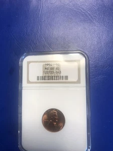 NGC 1954 LINCOLN CENT MS 66 RED - Picture 1 of 2