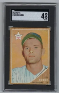 1962 Topps baseball card #461 Ken Hubbs Chicago Cubs graded SGC 4 ROOKIE - Picture 1 of 2