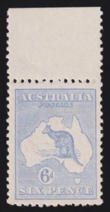 ACSC 20A - 1921 Australia Bright Ultramarine Shades 6d Kangaroo Stamp MUH - C22 - Picture 1 of 2