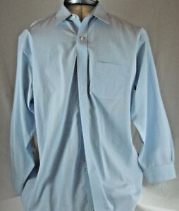 MENS LONG SLEEVE DRESS SHIRT SIZE 17 1/2 - 33 BROOKS BROTHERS BLUE BUTTON DOWN