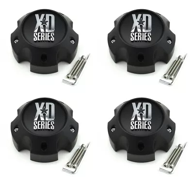 4x NEW KMC XD Series 796 797 798 5x5.5 Matte Black Wheel Center Caps 1079L145A - Image 1 of 4