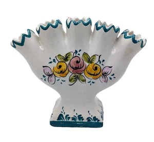 Portugal 5 Stängel Vase weiß floral handbemalt Landhaus Kern ELPA Alcobaca 204 - Bild 1 von 11