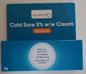 Cold Sore Cream Tube 2g 5% w/w Lip SOOTHING & HEALING For Cracked Lips Virus - Picture 1 of 3
