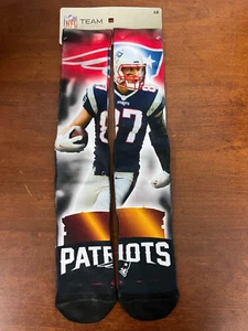 NFL New England Patriots Rob Gronkowski Graphic Socks NEW SIZE L SEE DESCRIPTION - Picture 1 of 6