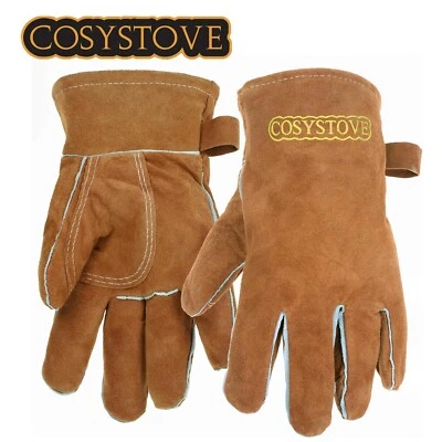 Cosystove Stove Gloves Wood Burner Heat Resistant Fireplace Heavy Duty Fire Tan - Image 1 of 4
