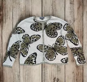 Vintage Northern Isles Strickjacke Pullover Damen M Schmetterling Boho Hippie Cottagecore - Bild 1 von 14