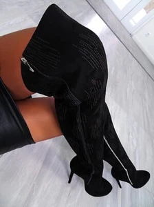 Sergio Todzi original high heels thigh OTK platform boots black 38 - Picture 1 of 11