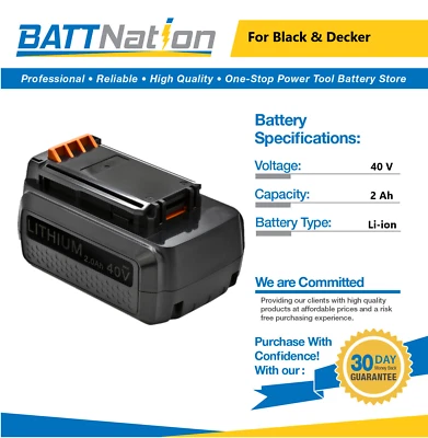 40V 2Ah锂离子电池适用于Black&Decker LBX2040,LBXR36,LBXR36-2,LBX36 — 第 1/4 张图片
