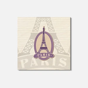 Eiffel Tower Paris France Vintage 4'' X 4'' Square Wooden Coaster - Picture 1 of 3