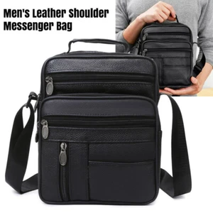 Retro Men's Leather Shoulder Messenger Bag Crossbody Satchel Travel Man's Bags - Picture 1 of 12