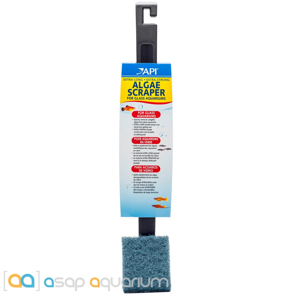 API Algae Scraper For Glass Aquariums 18 Inch Long Handle Algae Scrubber - Image 1 of 1