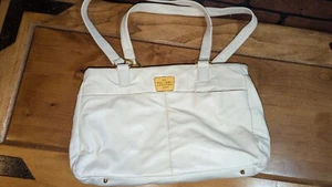 WILSONS LEATHER Vintage White Cream Purse Shoulder Bag Many Pockets, Zip Close - Picture 1 of 21