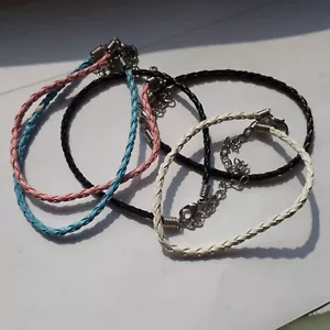 Betelarmband Lederimitat geflochten für Kugel, Charms, Tracht Oktoberfest コスチューム - Picture 1 of 18