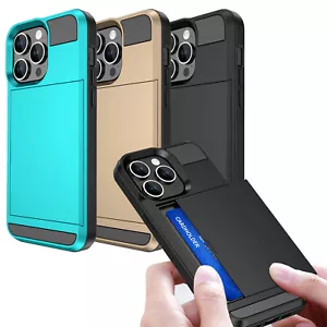 Funda billetera de teléfono incorporada con soporte para tarjetas de identificación para iPhone 15 15 Plus 15 Pro Max 2023 - Imagen 1 de 22
