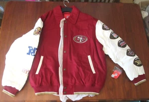 San Francisco 49ers 5-Time Super Bowl Champions Wool & Leather Jacket 2XL Neu mit Etikett - Bild 1 von 24